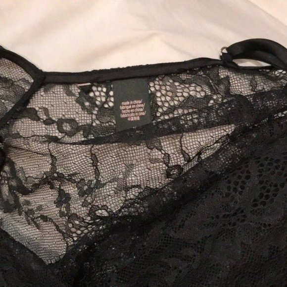 Very Sexy Satin & Tulle Midi Slip Gown Sheer Babydoll L - Picture 4 of 4